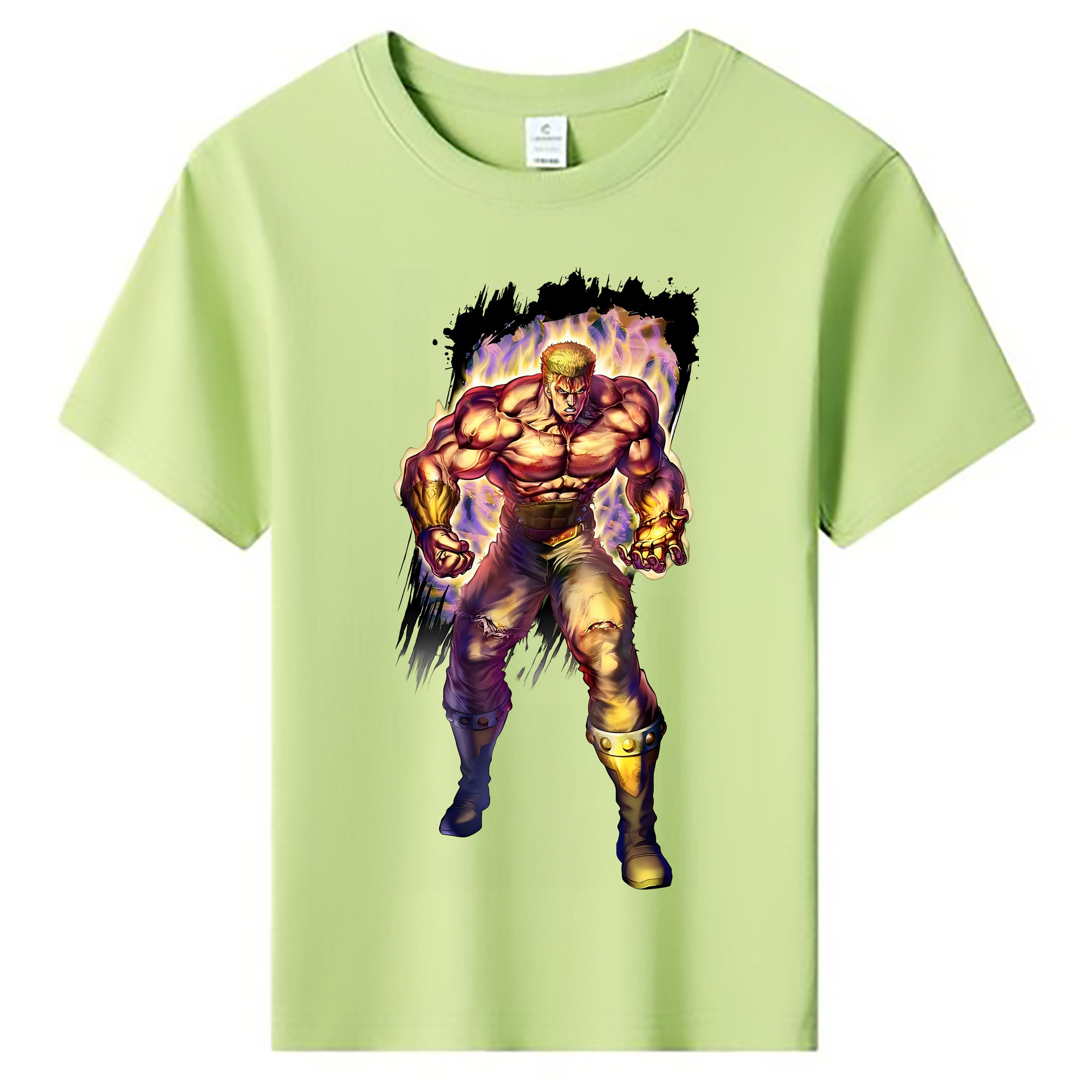 （画像用） 北斗の拳 Fist of the North Star 綿100％キッズTシャツ（フロントプリント）